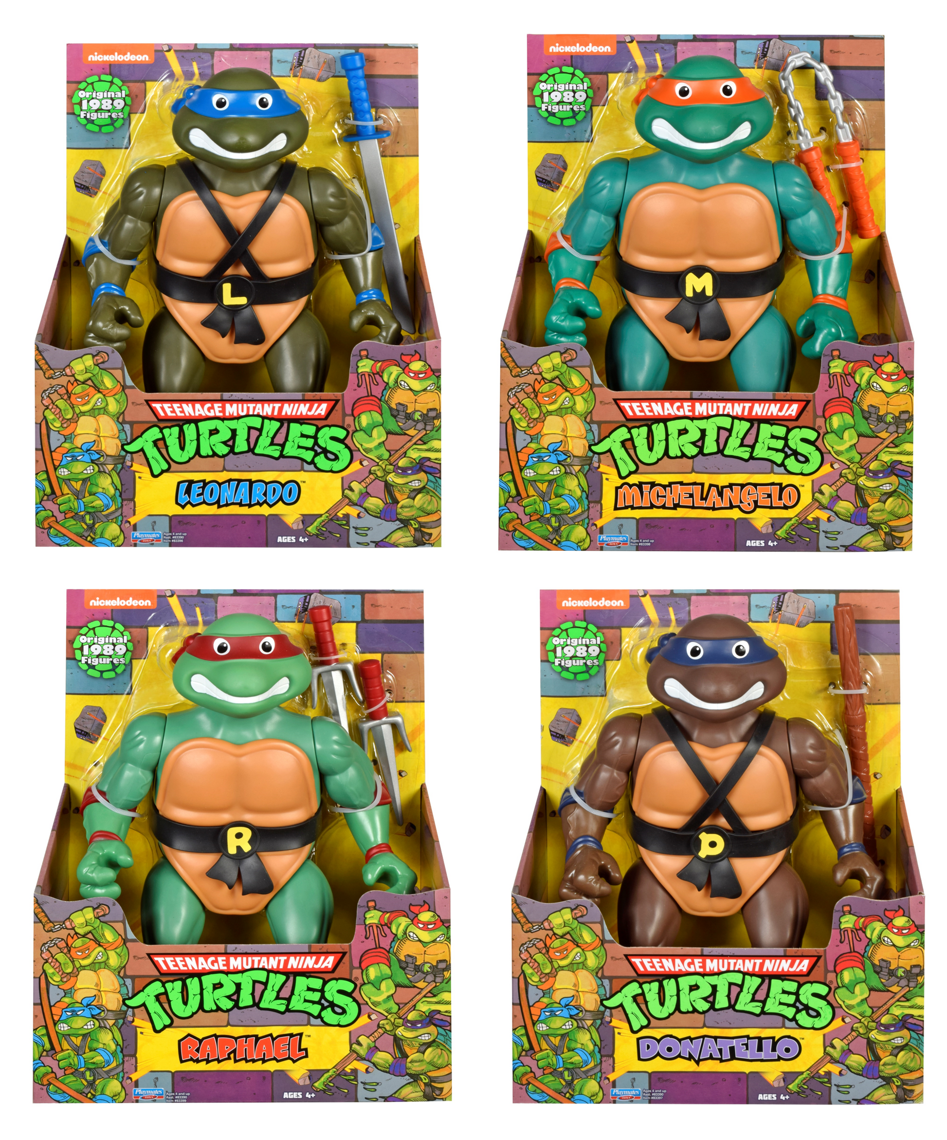 Teenage Mutant Ninja Turtles: Classic 4 Turtles 4-Pack Figure Bundle by  Playmates Toys